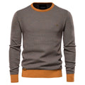 Cotton Spliced Pullovers Sweater Men Casual Warm O-neck Quality Mens Knitted Sweater Winter Sweaters for Men