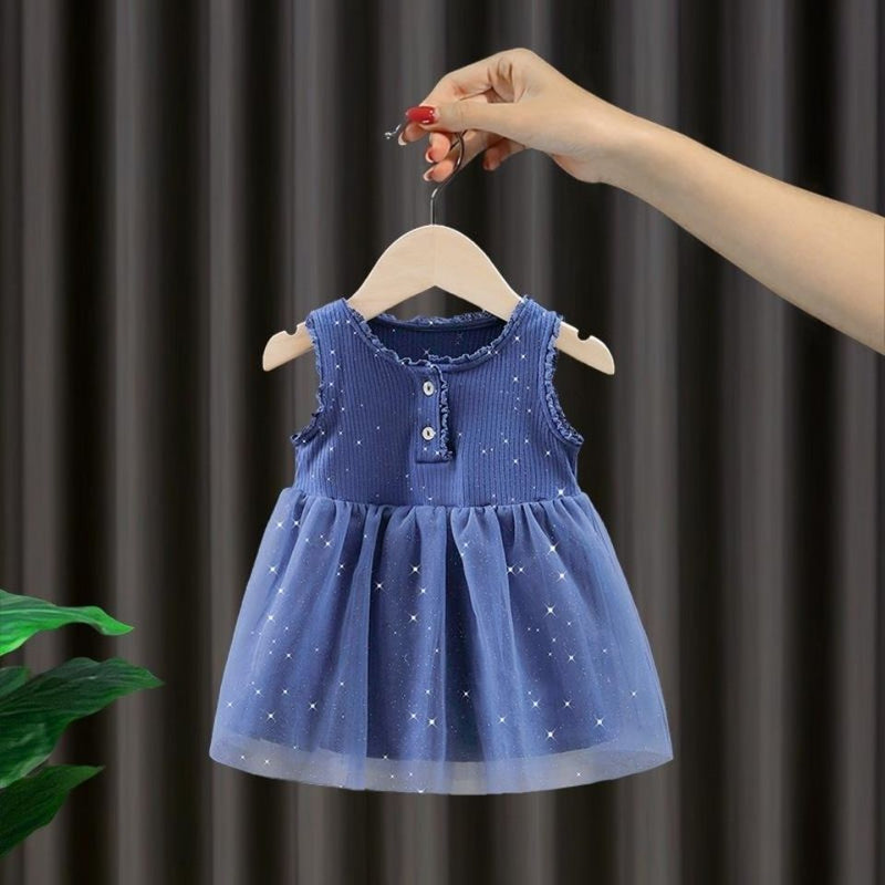 Baby Girl Dress Summer Girls Clothes Sleeveless Lace Kids Dresses Star Girl Casual Dress