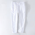 Men Dress Pants Summer New Casual Black Pants Men 100% Pure Linen Loose Solid Trousers Male