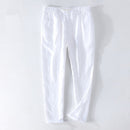Men Dress Pants Summer New Casual Black Pants Men 100% Pure Linen Loose Solid Trousers Male