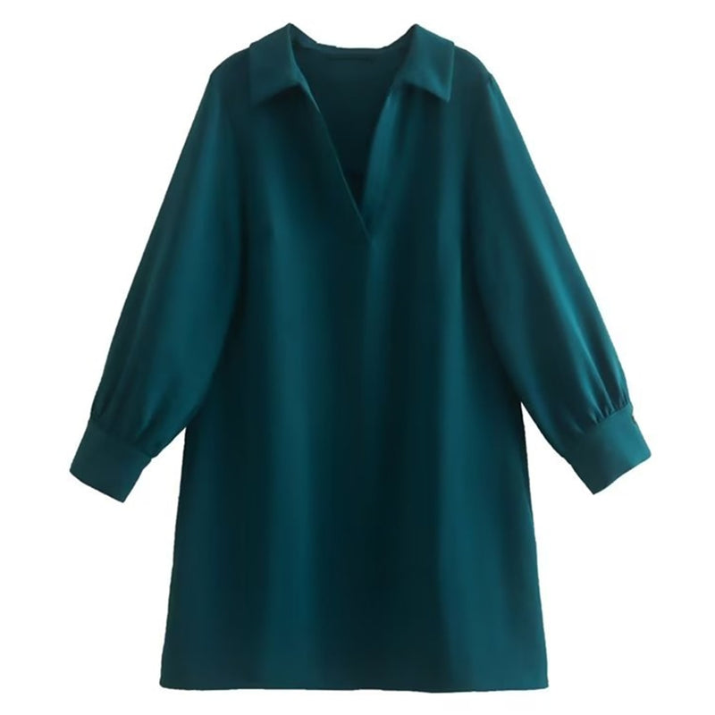 Solid Shirt Dress Women