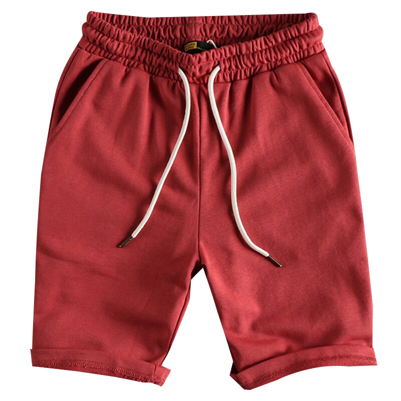 Basic solid casual men shorts, terry comfortable summer sports capris