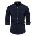 Retro Men Corduroy Shirt Single Pocket Casual Loose Shirt for Men Autumn Thicken Warm