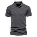 Cotton Solid Color Men Polo Shirts Casual Short Sleeve Turndown Men Shirts Streetwear Polos for Men