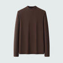 Winter Men Solid Simple Basic T-shirt Minimalist Casual Slim Fit Warm Bottoming Pullovers Tops