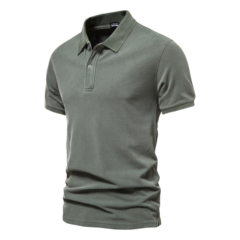 Cotton Solid Color Men Polo Shirts Casual Short Sleeve Turndown Men Shirts Streetwear Polos for Men