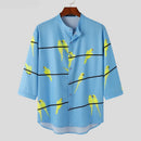 Mens Tops Comfortable Shirts Streetwear Male Holiday Button Shirts