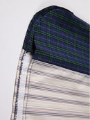 Women Green Striped Blouse New Lapel Long Sleeve Loose Fit Shirt Spring Autumn
