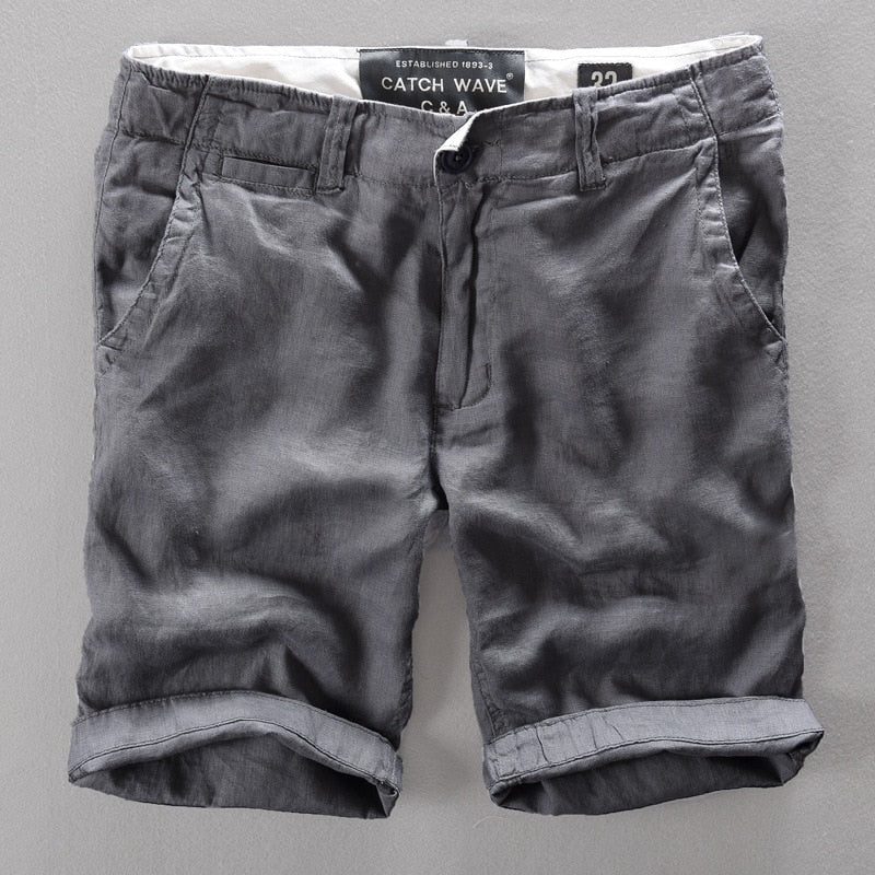 Linen Shorts Men Summer Loose Beach Holiday Shorts Man Casual Shorts