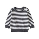 Baby Boy/Girl Solid/Striped Crewneck Long-sleeve Pullover Sweatshirt