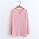 Sweatshirt Women Spring Waffle Bottoming Tops Loose Long Sleeve Hoody Curve Clothes