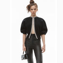 Women Crystal Front Wool Short Rhinestone Cardigan High Quality Knitted Top Shines Winter Sweater Clothing