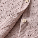 Baby Girls Knitted Cardigan Lotus Collar Children Sweet Cotton Knit Sweaters Outfits Toddler Spring Autumn Clothes Kids Clothing