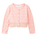 Little Girls Long Sleeve Bolero Shrug Lace Short Cardigan for Baby Girl Knitted Coat Thin Lace Solid Plain