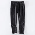 Men Dress Pants Summer New Casual Black Pants Men 100% Pure Linen Loose Solid Trousers Male