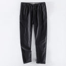 Men Dress Pants Summer New Casual Black Pants Men 100% Pure Linen Loose Solid Trousers Male