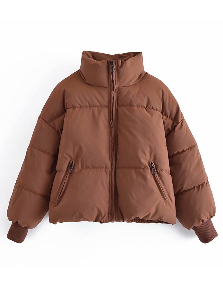 Woolen Coat Parkas Solid Casual New Stand Neck Long Sleeve Women zippers Spring Winter