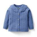 Baby Girls Knitted Cardigan Lotus Collar Children Sweet Cotton Knit Sweaters Outfits Toddler Spring Autumn Clothes Kids Clothing