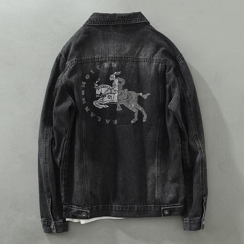 Spring New Vintage Letter Denim Shirts Jackets for Men Cotton Casual Long Sleeve Coats Quality Clothes