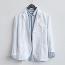 Autumn Casual Blazer Men Solid Suits Jackets Pure Linen Breathable Turn-down Collar Outerwear