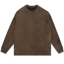 Men Retro Suede T Shirt Hip Hop Solid Long Sleeve Loose Tshirt Streetwear American Style Plain Shirts Top