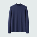 Winter Men Solid Simple Basic T-shirt Minimalist Casual Slim Fit Warm Bottoming Pullovers Tops