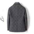 Cashmere Wool Plaid Coat Men Autumn and Winter Woolen Jacket Gray Trench Coats Smart Casual Overcoat Trendy Mens Clothing