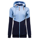 Spring Hoodied Sweatshirt Ladies Casual Patchwork Slim Womens Jackets Brand Warm Long Style Buttocks Hoodies Women
