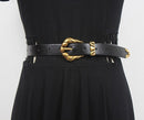 Leather Metal Buckle Long Wide Belt Personality Women Tide All-match Spring Autumn