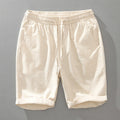 Summer Men Cotton Linen Shorts Solid Flexible Waist Simple Casual Loose Half Length Thin Popular Short Pants