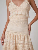 Camisole Lace Long Formal Dresses For Women V Neck Sleeve High Waist Sexy A Line Long Dress Female Summer