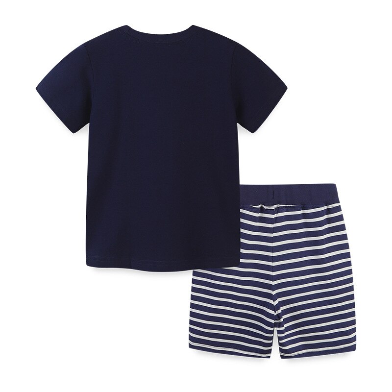 Summer Boys Clothing Sets Spanish Baby Items Short Sleeve Toddler Costumer Children Clothes Tops +pants Black Kid Suit