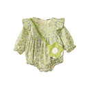 Autumn and Winter Children Jumpsuit Infant One-piece Kids Clothing Velvet Floral Baby Triangle Romper Baby Girl Clothes