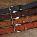3.8CM Genuine Leather For Men High Quality Buckle Jeans Casual Belts Business Cowboy Waistband Male Designer