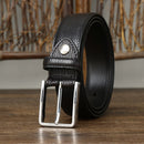 3.5CM Top Business Genuine Leather Belt Designer Men Belt Stripe Casual Luxury Stainless Steel Pin Buckle