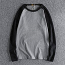 stitching contrast autumn and winter long sleeve T-shirt Men pure cotton comfortable raglan sleeves