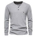 Henley T-Shirt Men Long Sleeve Basic Breathable Men Tops Tee Shirts New Autumn Solid Color T Shirt For Men