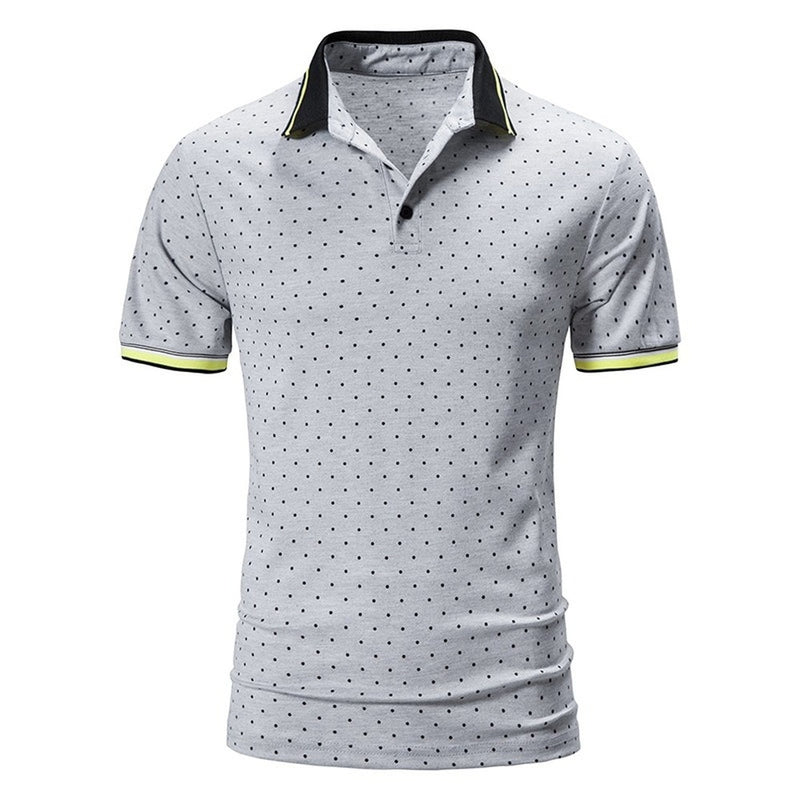 Summer Short Sleeve Basic Stand Collar POLO Shirt Men T-Shirt Top