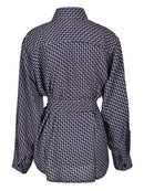 Women Orange Striped Casual Blouse Lapel Long Sleeve Loose Fit Shirt Tide Spring Autumn