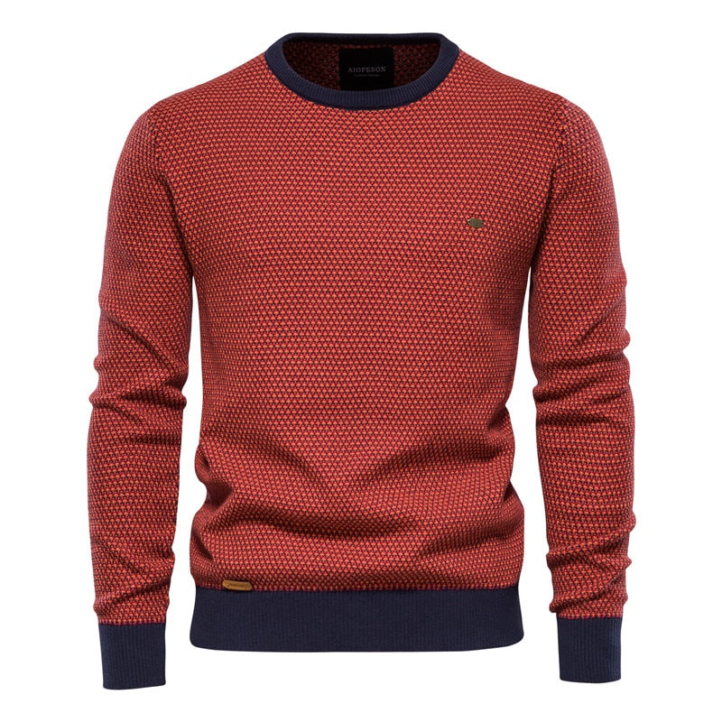 Cotton Spliced Pullovers Sweater Men Casual Warm O-neck Quality Mens Knitted Sweater Winter Sweaters for Men