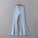 Spring and winter high waist flare bottoms denim slim jeans female full length pants female