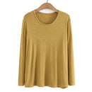 Autumn T-Shirt Women Clothing High Stretch Slim Fit Cotton Tops Basics O-Neck Long Sleeve Solid Tees