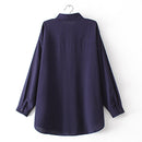 Women Clothing Loose Fit Solid Tops Casual Asymmetrical Length Rayon Blouses Autumn