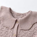 Baby Girls Knitted Cardigan Lotus Collar Children Sweet Cotton Knit Sweaters Outfits Toddler Spring Autumn Clothes Kids Clothing