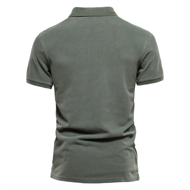Cotton Solid Color Men Polo Shirts Casual Short Sleeve Turndown Men Shirts Streetwear Polos for Men
