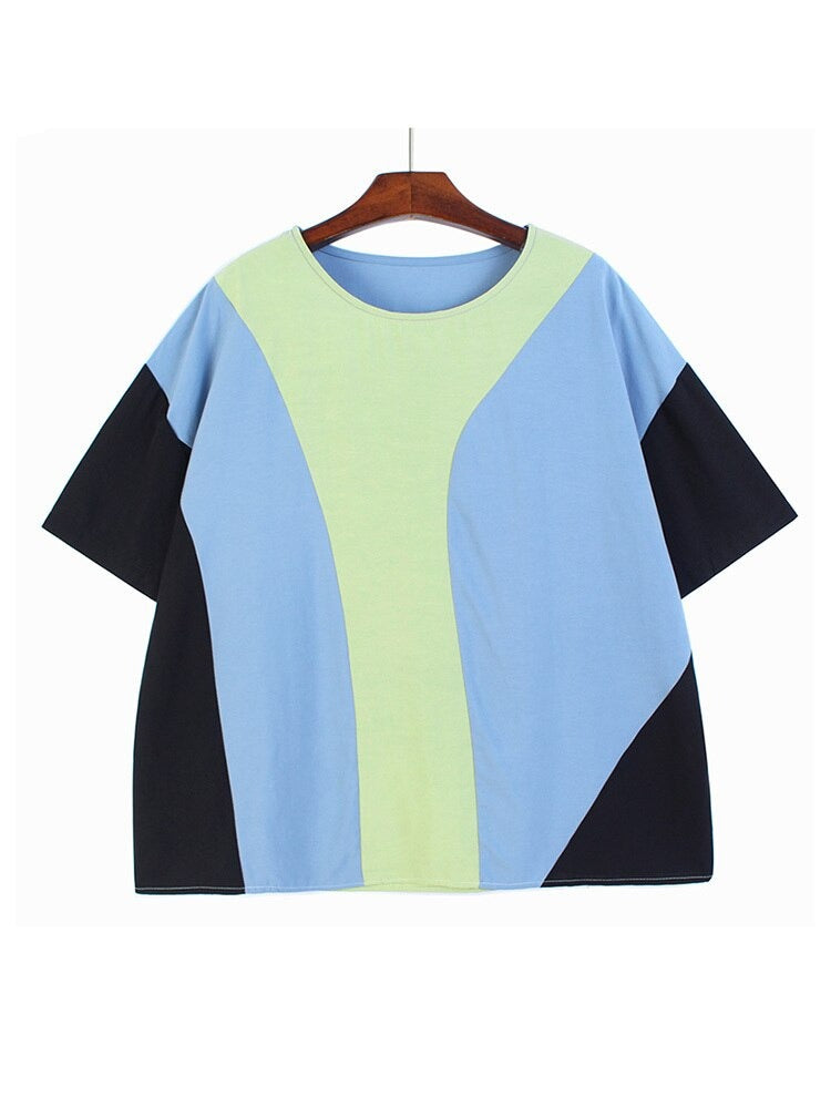Women Casual T-shirt Round Neck Short Sleeve Tide Spring Summer