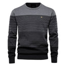 Cotton Sweater Men Casual O-Neck Spliced Pullovers Knitted Sweater Male New Winter Warm Mens Sweaters