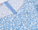 Vintage Blue Floral Summer French Style Indie Folk Square Collar Sexy Beach Forking Midi Dress Women