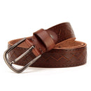 3.8CM Real Genuine Leather Belt Men Belt Alloy Pin Buckle Strap Wide Luxury