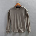 Men Winter Fall Long Sleeve T-shirt High Quality Half Neck Simple Casual Loose Basic Tees Male Bottoming Pullovers